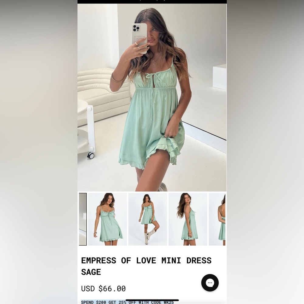 princess polly sage mini dress